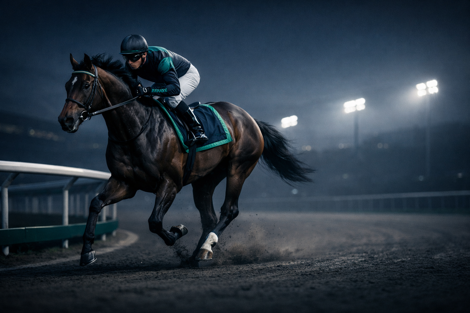 Horse racing at track